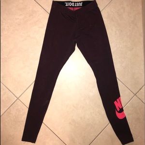Maroon & Pink Nike Leggings